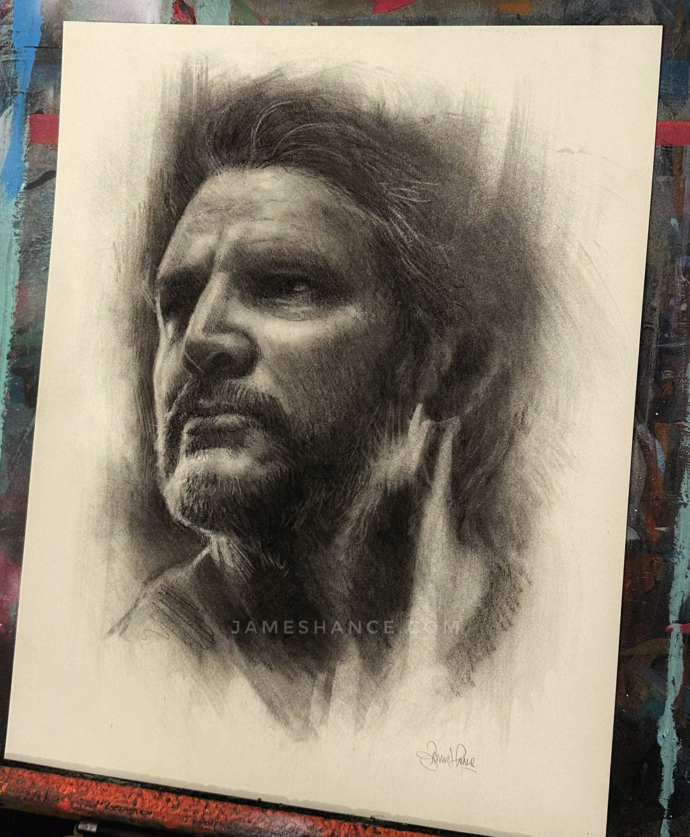 Joel (Original Charcoal Drawing) Art by James Hance