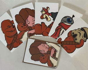 Set of 5 "Wookiee the Chew" Greeting Cards