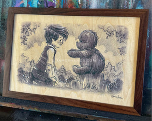 Framed Wood Print - "The Promise" (Wookiee the Chew)