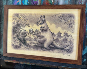 Framed Wood Print - "Flowers Lead To Friendship" (Wookiee the Chew)