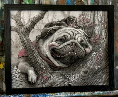 Only Sleeping (Original Framed Charcoal Drawing)