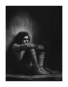 Lost & Lonely - Ben (Original Framed Charcoal Drawing)