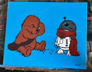 Droidlet & Chew (Wookiee the Chew - Original Painting)