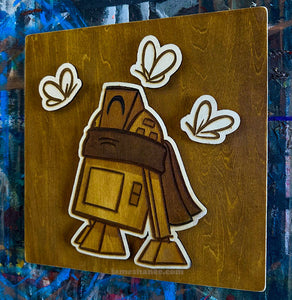 "Droidlet" (Wookiee the Chew) - Wooden Wall Art