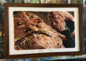 Fortuna & The Hutt (Inktober 2024 Day 6 - Original Framed Painting)