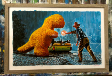 Lunch, Uh, Finds A Way (Original Framed Painting)