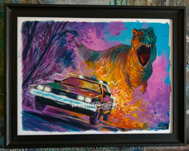 Must Go Faster, Doc!! (Original Framed Painting)