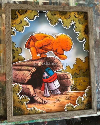 Hide & Seek (Wookiee the Chew - Framed Layered Art Shadow Box)
