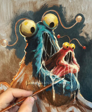 They Mostly Yip-Yip-Yip Uh-huh Uh-huh At Night. Mostly... (Original Framed Painting)