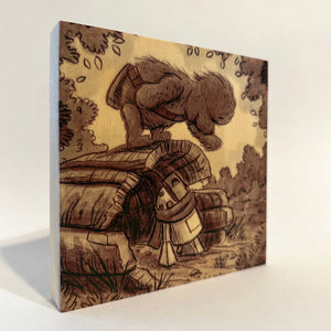 Wood Print - "Hide & Seek" (Wookiee the Chew)