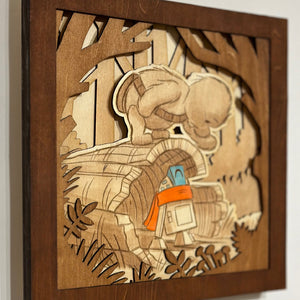 "Hide & Seek" (Wookiee the Chew) - Wooden Wall Art