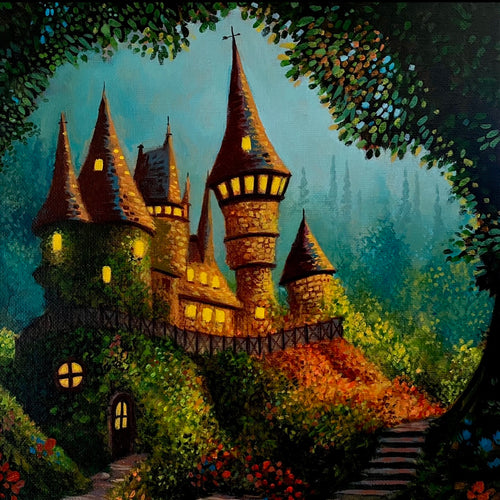 Castle In The Wandering Woods (Original Painting)