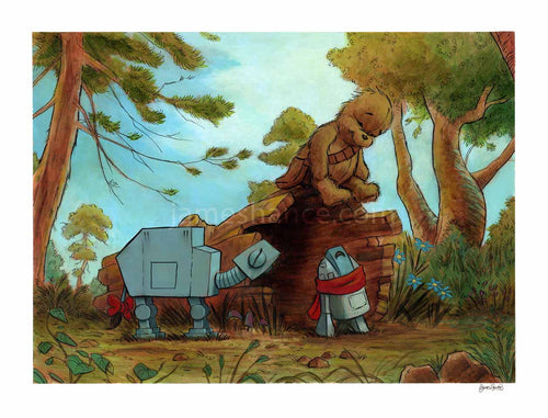 Chew, At-Ore & Droidlet (Wookiee the Chew - Original Painting)